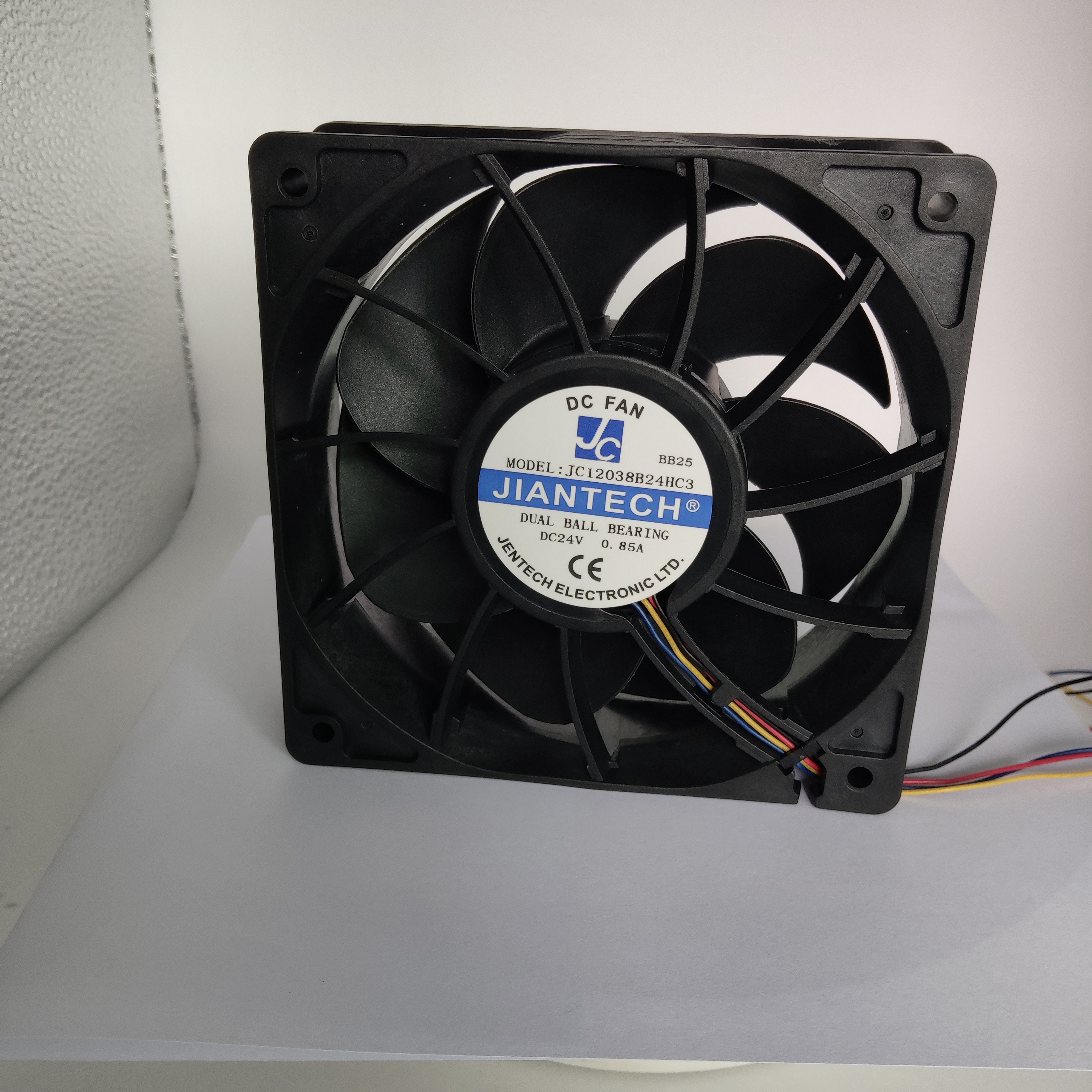 充电桩电源系统强化散热 JC12038B24M-3｜24V 中高风压轴流散热风扇