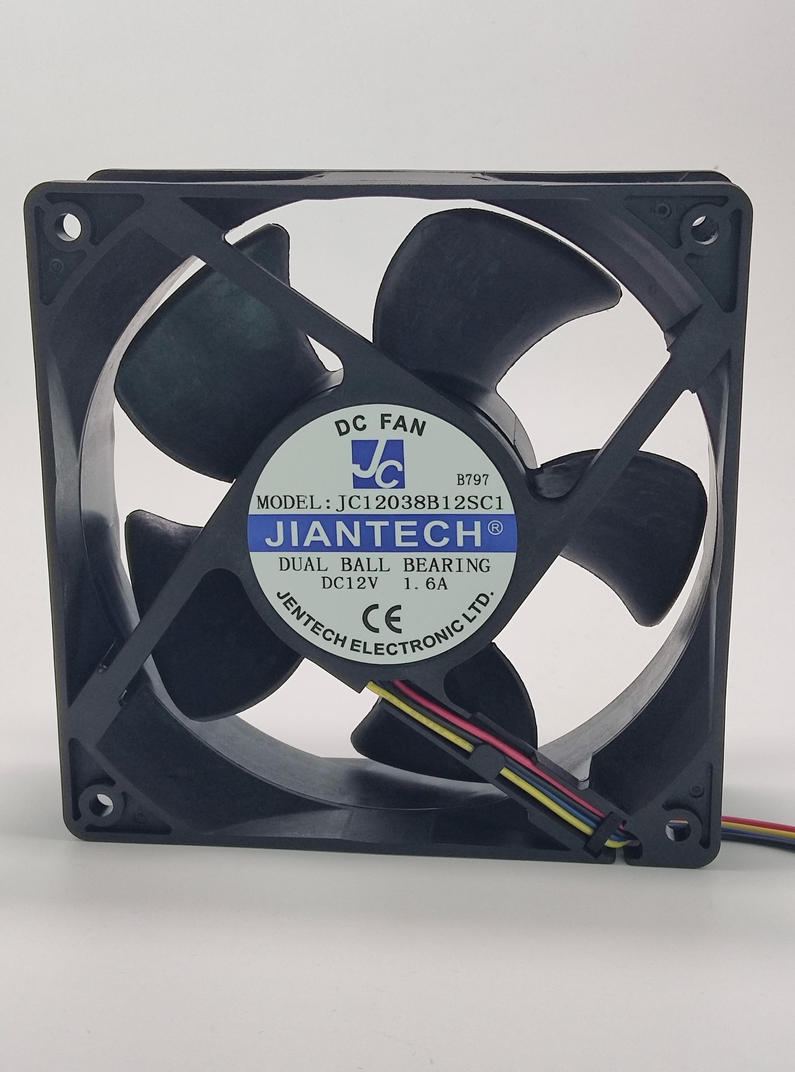 健策 JENTECH JC12038B24U-1 轴流风扇 24V 超大风量高静压超充桩散热风扇