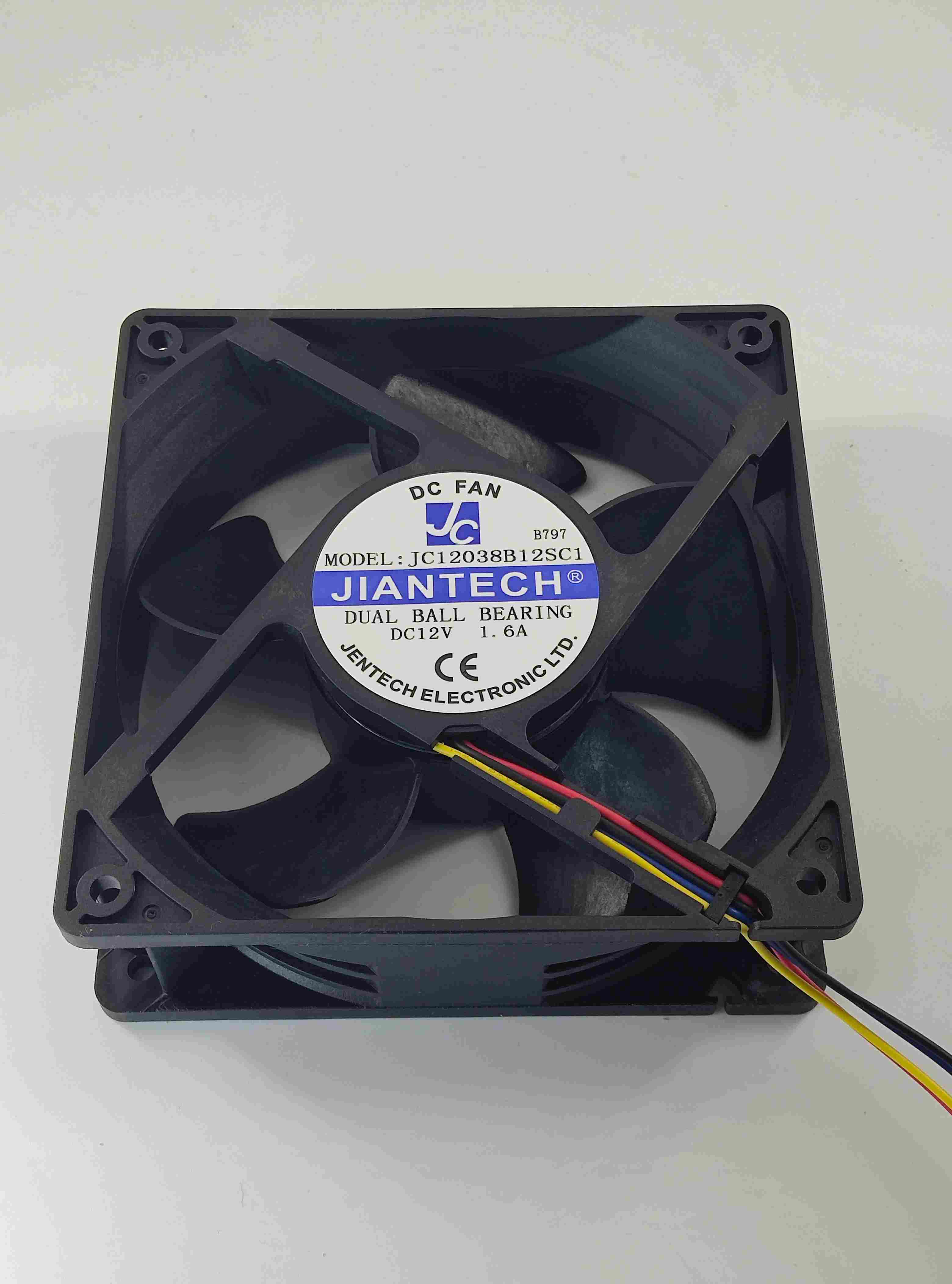 健策 JENTECH JC12038B24U-1 轴流风扇 24V 超大风量高静压超充桩散热风扇