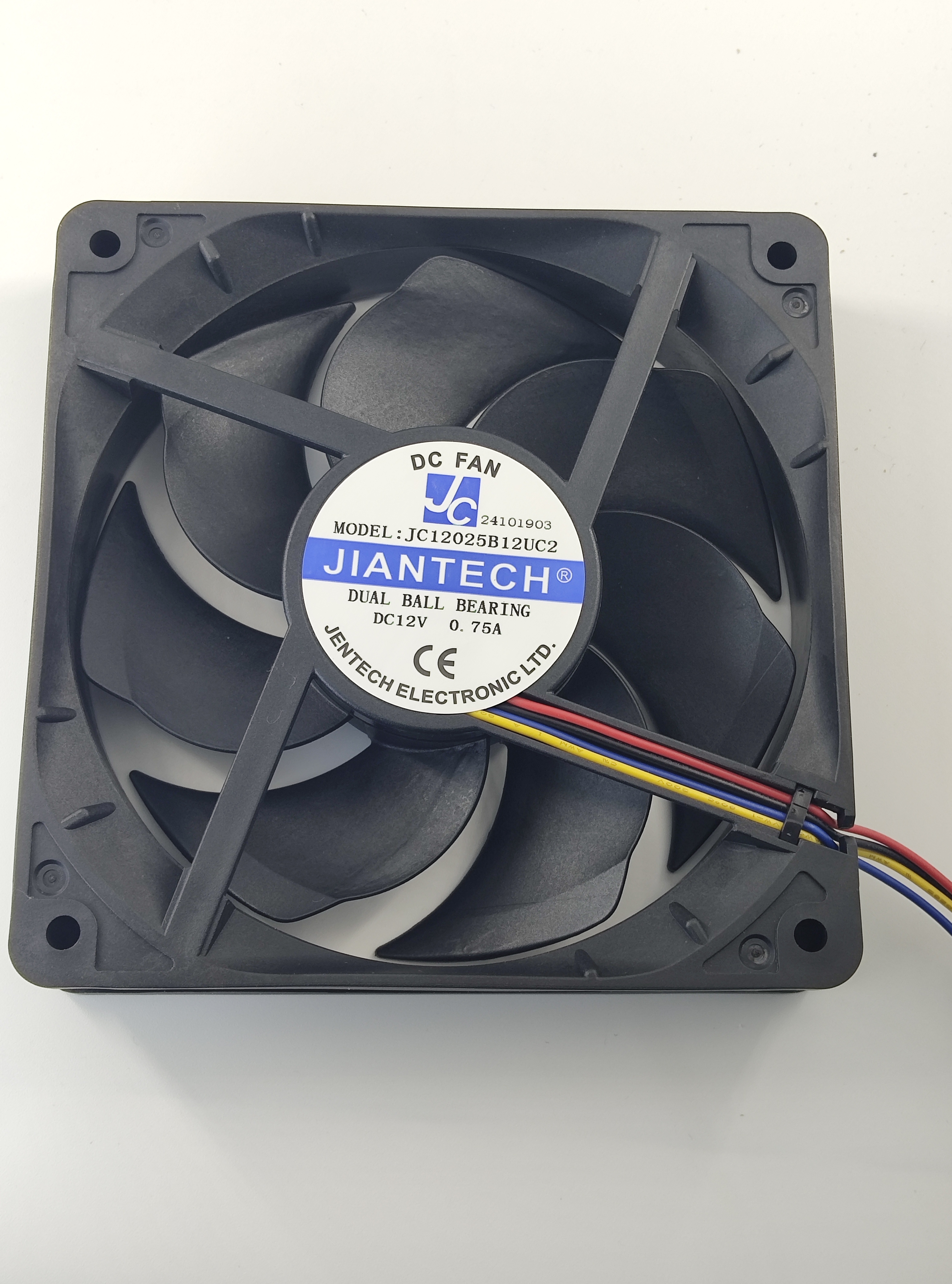健策 JENTECH JC12038B12L-2 轴流风扇 12V 高静压大风量充电桩工业散热风扇