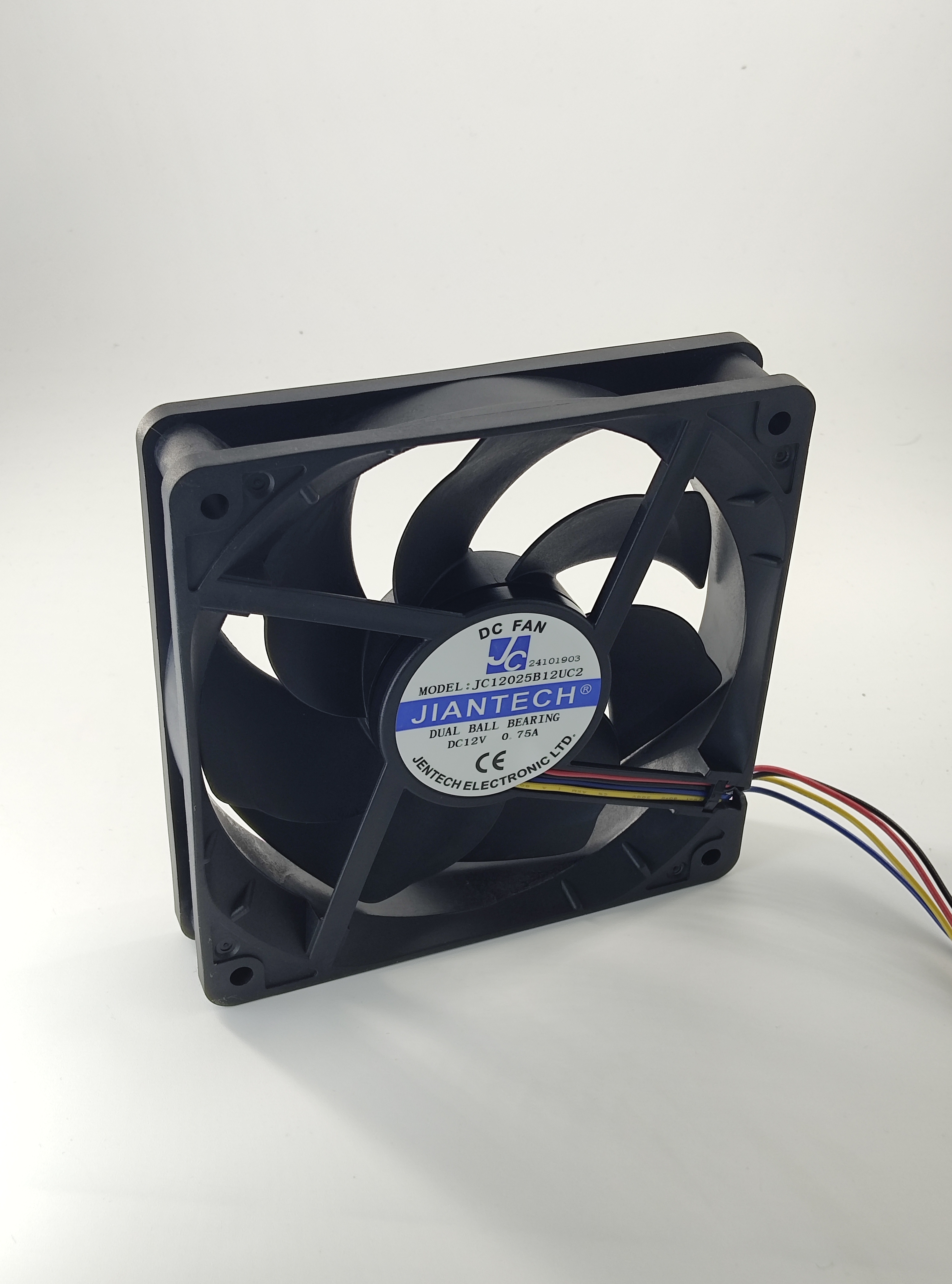 健策 JENTECH JC12038B12L-2 轴流风扇 12V 高静压大风量充电桩工业散热风扇