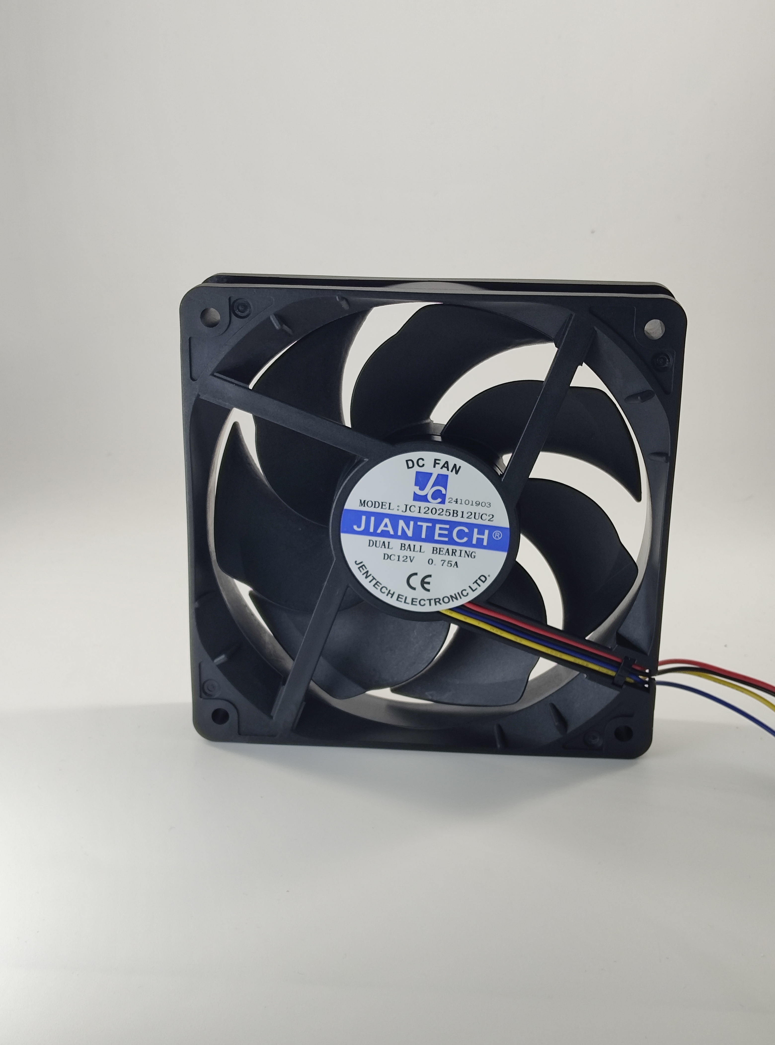 健策 JENTECH JC12038B12L-2 轴流风扇 12V 高静压大风量充电桩工业散热风扇