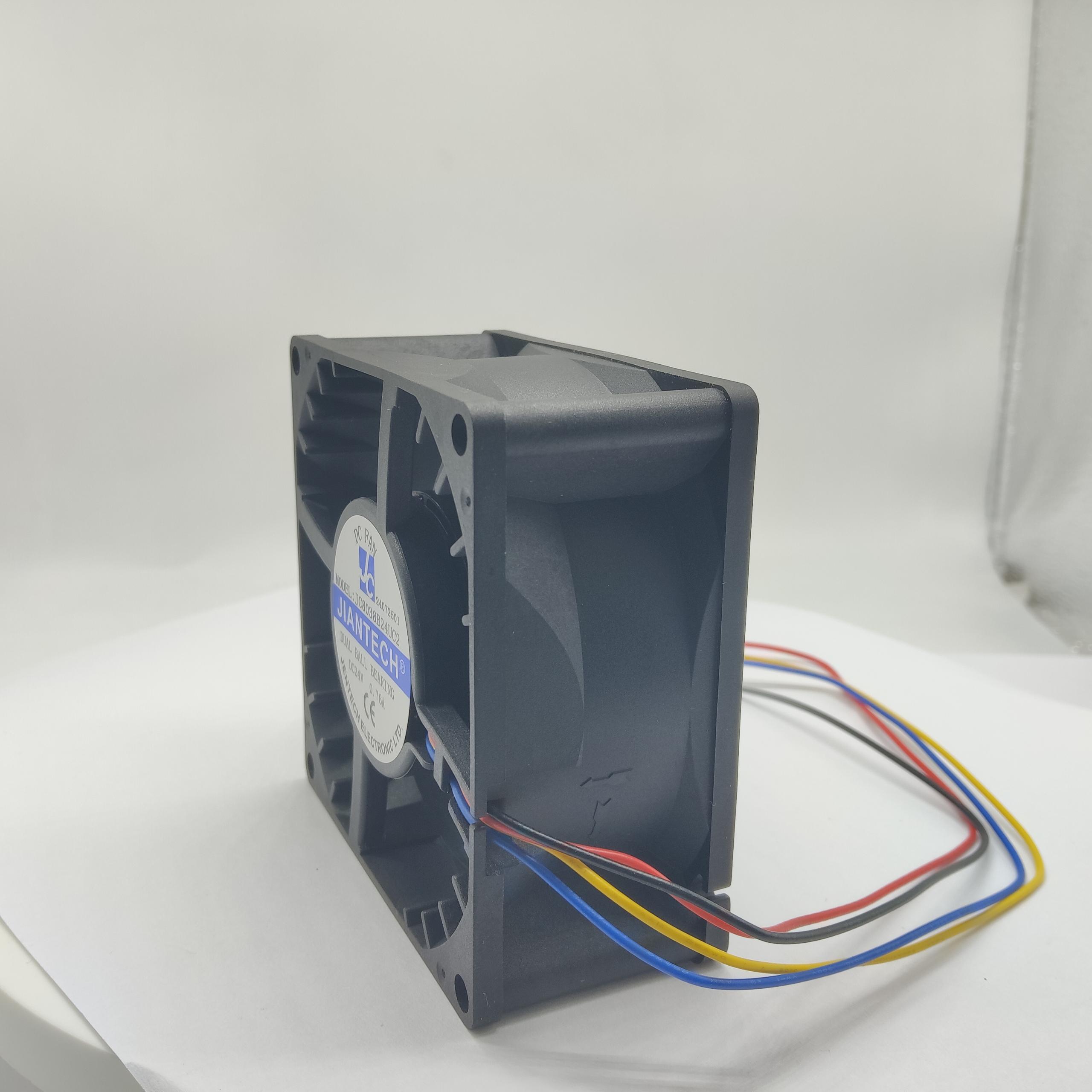 JC8038B24L-2 80×80×38mm低噪高可靠散热风扇 24V充电桩电源模块散热方案