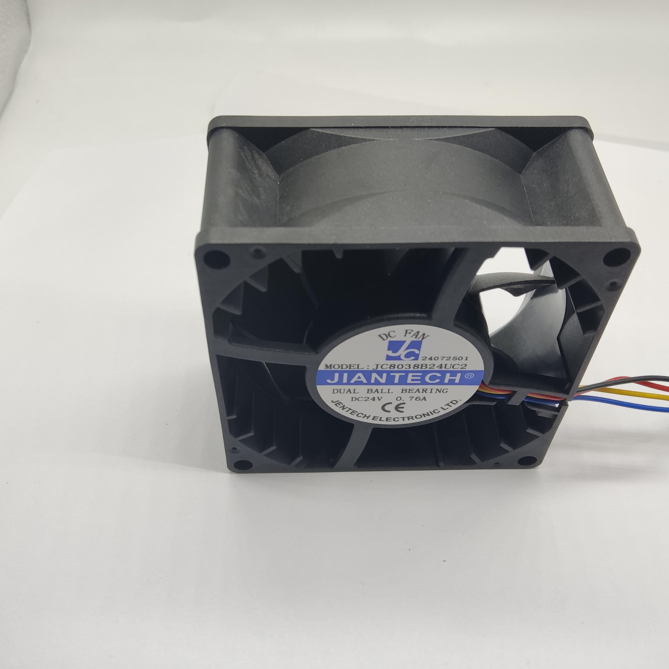 JC8038B24L-2 80×80×38mm低噪高可靠散热风扇 24V充电桩电源模块散热方案