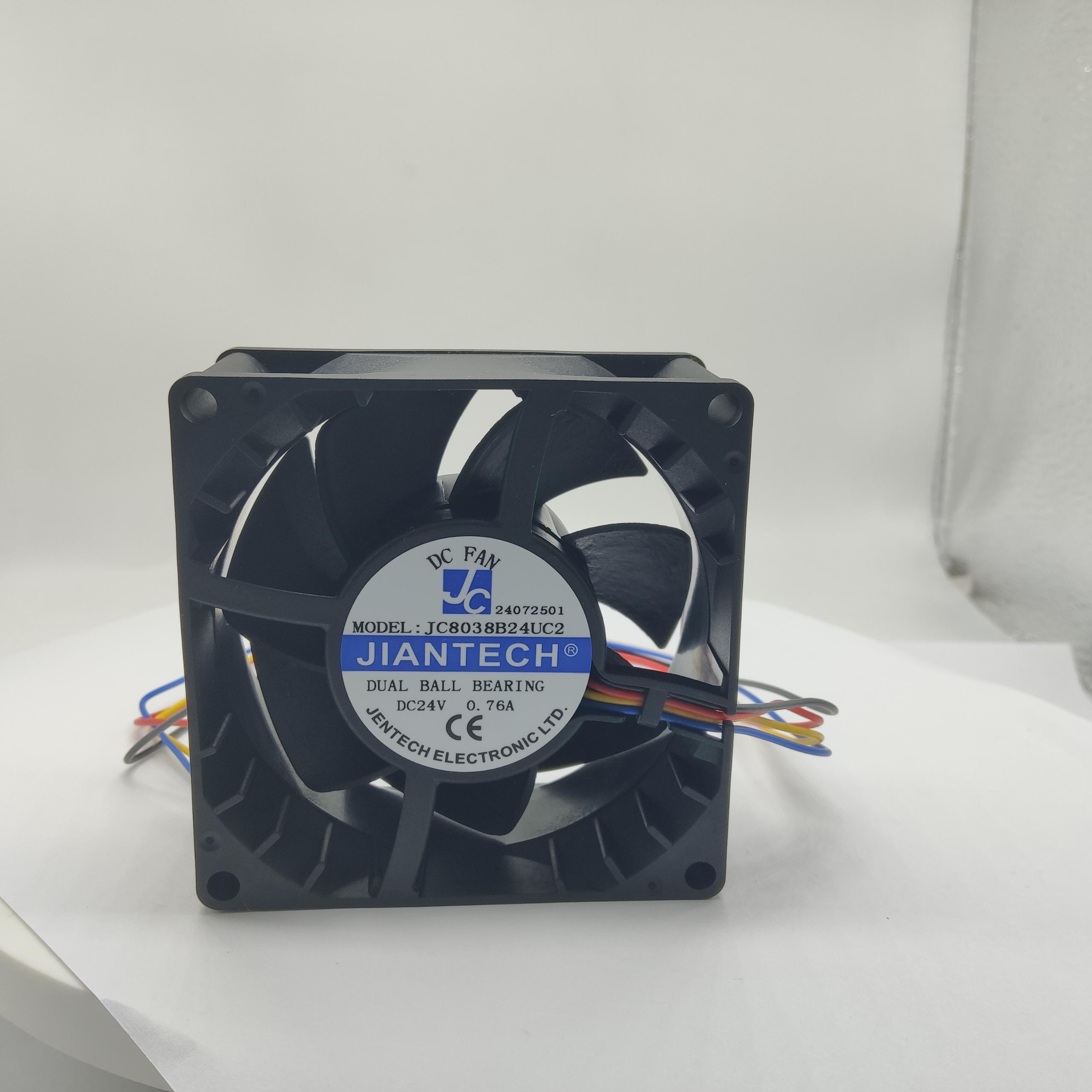 JC8038B24L-2 80×80×38mm低噪高可靠散热风扇 24V充电桩电源模块散热方案